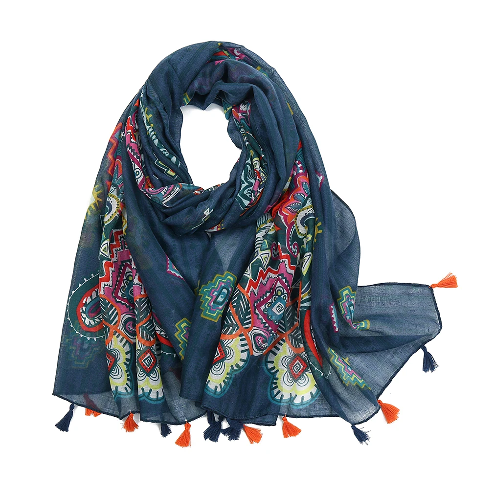Hotsale Tassel Scarf Women Shawl Viscose Cotton Scarf Hijab Wraps 2024 Popular Muslim Hijabs Turban Headband Lady Soft Scarf