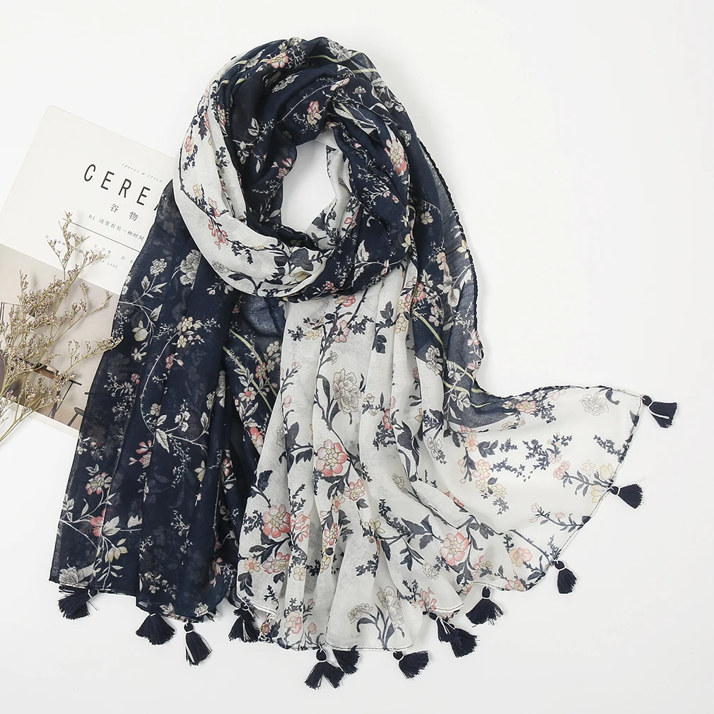Hotsale Tassel Scarf Women Shawl Viscose Cotton Scarf Hijab Wraps 2024 Popular Muslim Hijabs Turban Headband Lady Soft Scarf