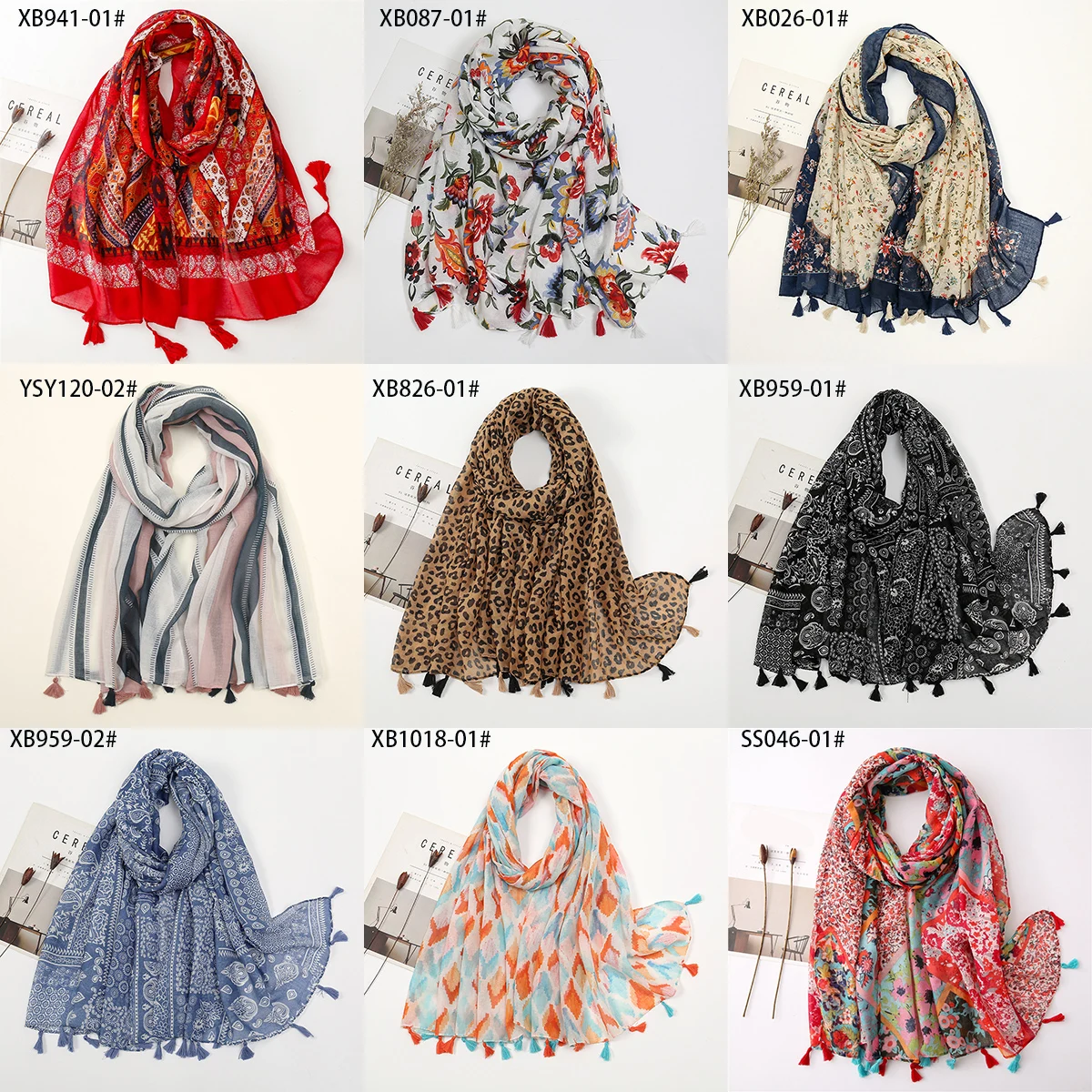 Hotsale Tassel Scarf Women Shawl Viscose Cotton Scarf Hijab Wraps 2024 Popular Muslim Hijabs Turban Headband Lady Soft Scarf