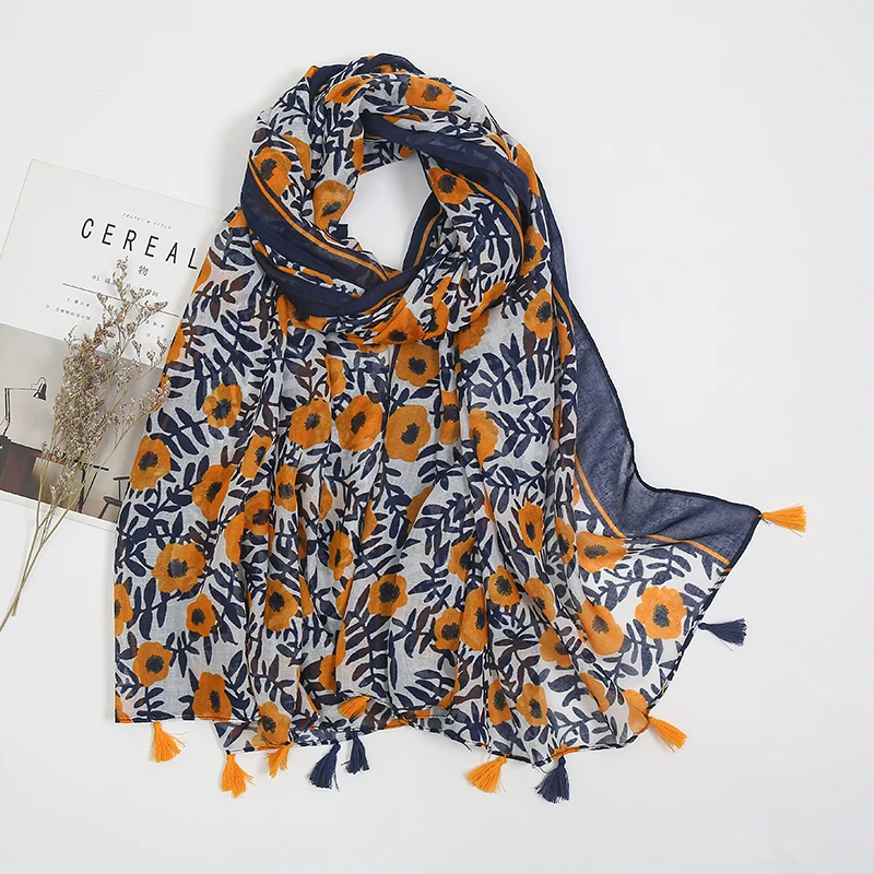 Hotsale Tassel Scarf Women Shawl Viscose Cotton Scarf Hijab Wraps 2024 Popular Muslim Hijabs Turban Headband Lady Soft Scarf